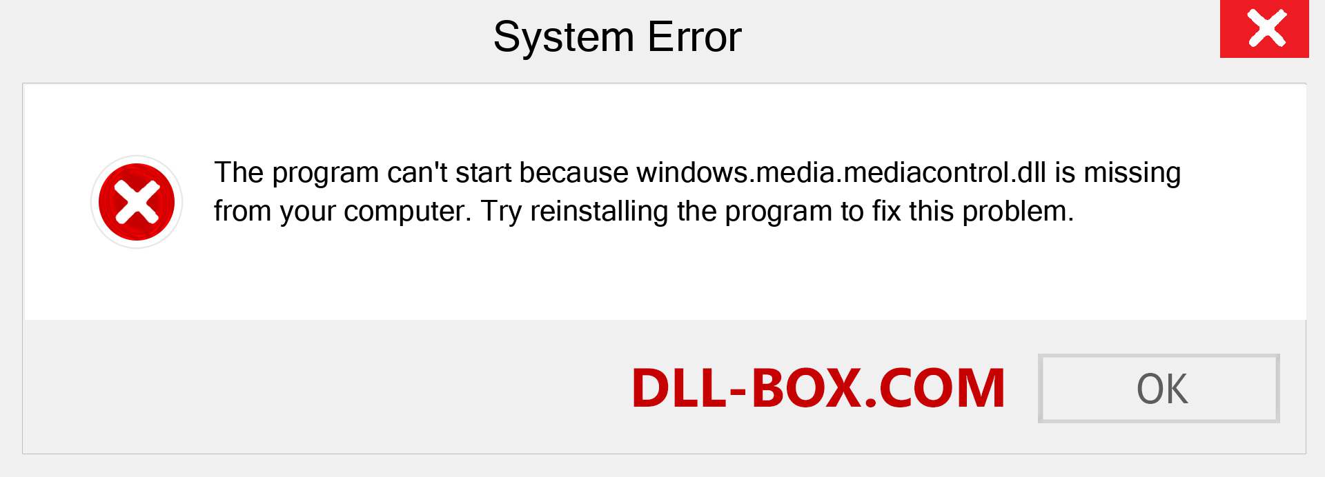  windows.media.mediacontrol.dll file is missing?. Download for Windows 7, 8, 10 - Fix  windows.media.mediacontrol dll Missing Error on Windows, photos, images